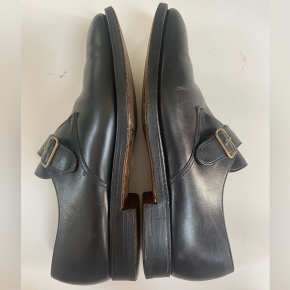 Crockett & Jones x Polo Ralph Lauren Black monk strap buckle Shoes 10 D England - Picture 6 of 14